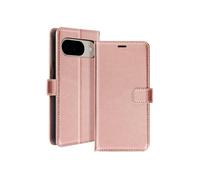 Etui pour Google Pixel 9 et 9 Pro Portefeuille avec Dragonne Rose champagne