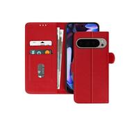 Etui pour Google Pixel 9 Pro XL Clapet Portefeuille et Support Vidéo Rouge