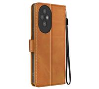 Étui Pour Honor 200 Pro Dragonne Clapet Support Portefeuille Marron Clair