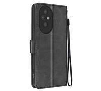 Etui pour Honor 200 Pro Dragonne Clapet Support Portefeuille Noir