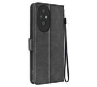 Étui pour Honor 200 Pro Dragonne Clapet Support Portefeuille Noir