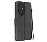 Étui pour Honor 200 Pro Dragonne Clapet Support Portefeuille Noir