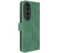 Étui pour Honor 90 Clapet Portefeuille Support Vidéo Simili Cuir Vert