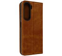 Étui pour Honor 90 Lite Portefeuille Motif Croisillon CrossWeave Wallet marron