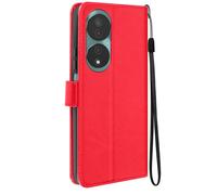 Étui pour Honor 90 Smart Portefeuille Fonction Support avec Dragonne Mayaxess Rouge