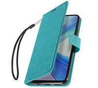 Étui pour Honor 90 Smart Portefeuille Fonction Support avec Dragonne Mayaxess Turquoise