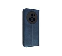 Etui pour Honor Magic 5 Pro portefeuille support vidéo motif croisillon Bleu