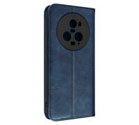 Étui pour Honor Magic 5 Pro portefeuille support vidéo motif croisillon Bleu
