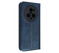 Étui pour Honor Magic 5 Pro portefeuille support vidéo motif croisillon Bleu