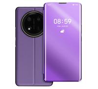 Avizar Étui Clapet pour Honor Magic 7 Lite – Miroir et Support – Violet