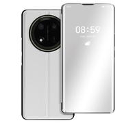Avizar Étui pour Honor Magic 7 Lite – Miroir · Cuir vegan · Support vidéo · Antichoc – Argent