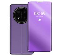 Avizar Étui Clapet pour Honor Magic 7 Lite – Miroir et Support – Violet
