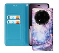 Avizar Étui Clapet Portefeuille pour Honor Magic 7 Lite – Bleu/Rose
