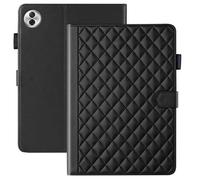Étui pour Honor Pad 10 12.1"" PU Cuir Coque Rhombique Texture avec Support Portefeuille Protection Housse Noir