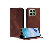 Etui Pour Honor X6A Cuir PU Portefeuille Portefeuille, Folio Flip Titulaire De Fentes Pour Cartes Magnétique FOXDOCK Marron
