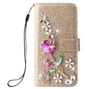 Étui pour Honor X8C 4G Coque, Flip Case Paillette Glitter Bling Portefeuille en Cuir Housse Protection en Cuir Rabat Magnétique et Fentes Cartes Portefeuille pour Honor X8C 4G Case