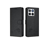 Etui Pour Honor X8C 4G Portefeuille A Rabot Porte-fente Pour Carte, RFID Chat FOXDOCK Noir