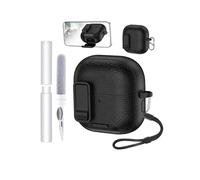 Étui pour Huawei FreeClip 2, en TPU souple + PC, imperméable, toergy résistant aux chocs, anti-rayures, facile à transporter, avec cordon, porte-clés et kit de nettoyage (noir)