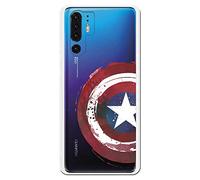 Étui pour Huawei P30 Pro Officiel de Marvel Captain America Bouclier Transparent pour protéger Votre Mobile. Coque Huawei en Silicone Souple avec Licence Officielle Marvel.