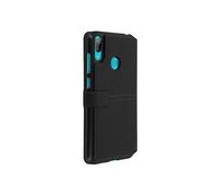 Façonnable Étui Folio pour Huawei Y7 2019 – Sellier, bouton laqué noir