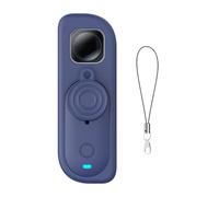 Étui pour Insta360 GO 3S, Ensemble rétro : étui de Protection en Silicone, Protection intégrale de la caméra et du viseur avec lanière，Bleu