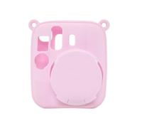 Étui pour Instax Mini 13, étui de Protection en Silicone pour Appareil Photo avec Cache-Objectif, étui Antichoc et Anti-Rayures avec découpes de précision，Rose