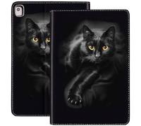 Étui pour iPad 10.2 9(^>e<^) / 8(^>e<^) génération (modèle 2021/2020/2019) 10,2", iPad Air 3/10,5" Pro, étui en Cuir synthétique avec Support et Mise en Veille Automatique - Chat Noir