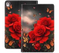 Étui pour iPad 10.2 9(^>e<^) / 8(^>e<^) génération (modèle 2021/2020/2019) 10,2", iPad Air 3/10,5" Pro, étui Intelligent en Cuir synthétique avec Support et Mise en Veille Automatique - Fleur