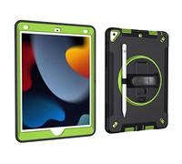 Étui pour iPad 10,2" 9e/8e/7e génération 2021/2020/2019 avec Design 3 en 1, Coque Antichoc Minimaliste avec Stylo Suspendu et dragonne rotative à 360 degrés, Vert Fruit