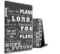 Étui pour iPad 10.2 9e/8e/7e génération (2021/2020/2019) en cuir PU résistant aux chocs avec support de protection avec mise en veille/réveil automatique pour iPad 10.2, Jeremiah 29-11 Verse de la