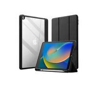 Etui pour iPad 10.2" Modèle PrimeFolio avec Support Pliable et Rangement Pencil Crong Noir transparent