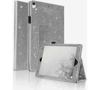 Étui pour iPad 10{^>e<^} génération 2022 avec porte-crayon, coque de protection avec support, fonction veille/réveil automatique pour iPad 10 (gris pailleté)