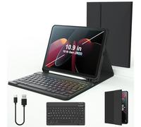 Étui pour iPad 10e 11e génération avec clavier pour iPad 11,9", multi-angles réglables, clavier Bluetooth amovible 2022 avec porte-crayon, dos en TPU souple, facile à nettoyer (noir)