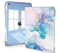 Étui pour iPad 10e génération 10,9", Feams Mince et légère à Trois Volets, Dos Transparent avec Porte-Crayon et Mise en Veille/réveil Automatique pour iPad 10(^>e<^) génération 2022, marbre Aquarelle