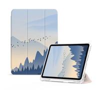 Étui pour Ipad 10E Génération 2022, Ipad 10,9 Pouces, Slim Smart Folio, Support À Rebond Magnétique, Étui en Cuir avec Coque Arrière Transparente pour Ipad 10, Montagnes Lointaines Brumeuses