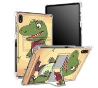 Étui pour iPad 11{^>e<^} génération 2023, iPad 10{^>e<^} génération 2022 11" avec porte-crayon, dos transparent avec crocodile de dessin animé, protection des coins - Coque antichoc avec béquille