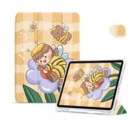 Étui Pour Ipad 9E/8E/7E Génération 10,2" Avec Porte-Crayon, Cuir De Qualité Supérieure + Protection Arrière En Tpu Souple Pour Ipad 9 8 7 2021/2020/2019, Mise En Veille/Réveil Automatique, Abe