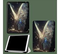 Étui pour iPad 9e/8e/7e génération,10.2 Pouces 2021/2019/2020 Génération Motif Papillon Blanc, Support Multi-visionnage, Sommeil/Réveil Automatique Science-Fiction Insectes - Noir