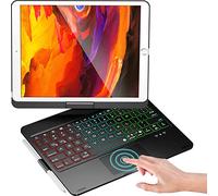 NOKBABO Étui pour iPad 9e génération avec Clavier et pavé Tactile Rotatif à 360° et rétroéclairage 7 Couleurs et portecrayon pour iPad 9e8e7e génération 10,2 et iPad Air 3e générationiPad Pro 10,5 -