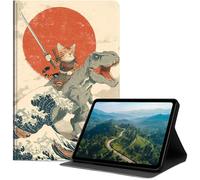 Étui pour iPad Air 11 M4 2026/M3 2025/M2 2024, iPad Air 4 et 5 10,9" (2020/2022), étui portefeuille fin en cuir synthétique avec fonction veille/réveil automatique, support multi-angle, motif vague de