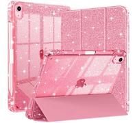 Étui pour iPad Air 11 Pouces M3/M2 (2025/2024), iPad Air 5/4 (2022/2020 5e/4e Génération), Coque Antichoc Pailletée avec Support pour Stylet, Coque Fine et Mignonne pour Enfants et Filles, Rose
