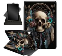 Étui pour iPad Air 5e génération (2022) / 4e génération (2020) 10,9", support rotatif à 360 degrés, pour iPad Air 5ème A2589 A2591/ Air 4ème A2316 A2324, crâne attrape-rêves
