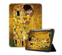 Étui pour Ipad Air 5Ème 2022/Ipad Air 4Ème 2020 (10,9 Pouces), Ipad Air 11 Pouces M2 (2024) 10,9 Pouces, Étui Fin À Trois Volets avec Porte-Crayon, Étui Intelligent Imprimé Klimt-Kiss