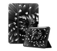 Étui pour Ipad Air 5Ème Génération 2022/Ipad Air 4Ème 2020, 10,9 Pouces, Mise en Veille/Réveil Automatique, Pétales De Chrysanthème Gris, Couverture Intelligente De Mise en Veille/R