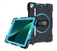 Étui pour iPad Air3 2019/iPad Pro 10.5 2017 avec Support Pliable, étui 3 en 1 résistant aux Chocs avec Porte-Stylo et dragonne, Noir + Vert Menthe