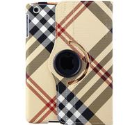 étui pour iPad Étui en cuir élégant avec motif en grille pour iPad 3/4 avec support pivotant générique à 360 degrés