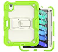 Étui pour iPad Mini 6e génération 8,3" 2021 avec Support Pliable Invisible, Robuste et résistant aux Chocs avec Porte-Crayon, Beige et Vert