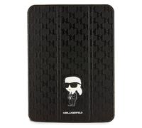 Karl Lagerfeld KLFC11SAKHPKK Étui de Protection pour iPad 10,9" Folio Aimant Allover Noir Saffiano Monogram Iconik