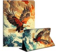 Étui pour iPad Pro 11" 2024 5e génération (M4), étui fin en cuir synthétique avec fonction veille/réveil automatique, visualisation multi-angle et résistant aux chocs, motif aigle volant