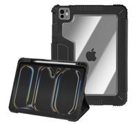 Akashi - Étui antichoc pour iPad Pro 11 (2024/M5) - Clapet, support, coins renforcés - Noir